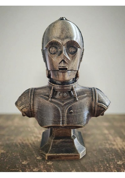 Eselya3d Star Wars C-3po Sixth Scale Büst Figür- Protokol Droidi Heykel- Star Wars Fanart-15cm