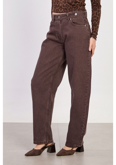 Barrels And Oıl Kadın J91 Kuşaklı Baggy Jean Pantolon - Acı Kahve Acı Kahve