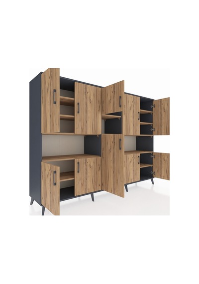 Hyperion Dolap 14 Raflı 10 Kapaklı 220x44x163 Antrasit-çam Atlas Çam - Antrasit Hyperion Dolap 14 Raflı 10 Kapaklı 220x44x163 Antrasit-çam Atlas Çam - Antrasit