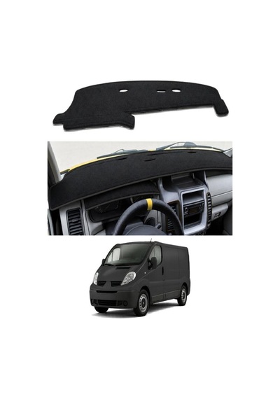 Renault - Trafic 1 2001-2014 Uyumlu Torpido Koruma Kılıfı - Siyah Şeritli