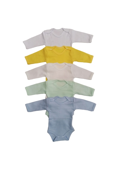 Özdemirli Bebe Uzun Kollu Çıtçıtlı Badi Bisiklet Yaka Body Zıbın (5li Paket)
