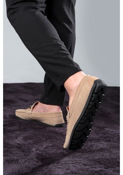 Halb Hakiki Deri Erkek Günlük Ayakkabı, Loafer Ayakkabı, Hafif Ayakkabı, Tokalı Loafer, Süet Loafer