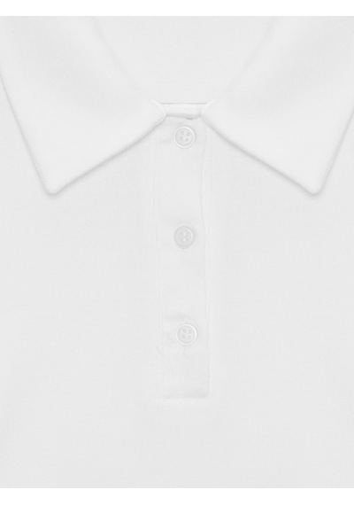 Dilvin 32614 Polo Yaka Top-beyaz
