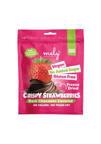 Mely Çikolata Glütensiz Şeker İlavesiz Vegan Çikolata Kaplı Freeze Dry Çilek 50gr 6'li Paket