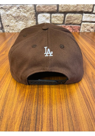 La Los Angeles Nakış Hip Hop Snapback Rapper Basket Cap Şapka Kahverengi
