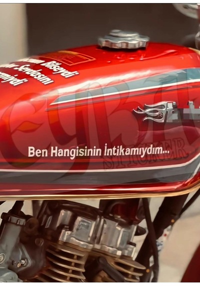 Ben Hangisinin İntikamıydım... Motorsiklet Yazı Sticker Araç Arkasi