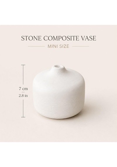 Mini Beyaz Dekoratif Vazo, 7 Cm, Mat Dokulu Minimalist Masa Üstü Vazo, Kuru Çiçek Ve Pampas İçin, İskandinav Japa Diğer