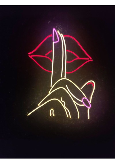 Sessizlik Neon Led Tabela Dekoratif Aydınlatma 60x40cm