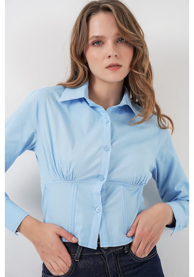 Bigdart 20231 Slim Fit Poplin Gömlek - Mavi