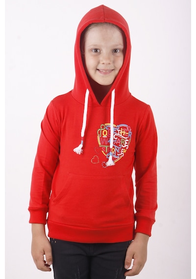 Toontoy Kız Çocuk Stronger Baskılı Sweatshirt Kırmızı