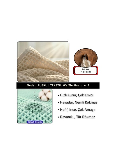 Püskül Açık Mavi, Pakette 3-adet 30x30 Cm Mutfak Havlusu, Misafir Havlusu Çok Renkli