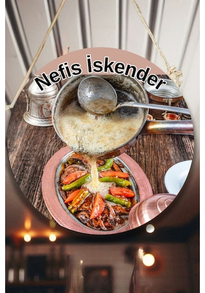 İskender Salonu Için Duvar, Kapı, Çift Taraflı Askılı Pano Karşılama Tabelası, Restoran Süs Dekor, 30 X 50 Cm