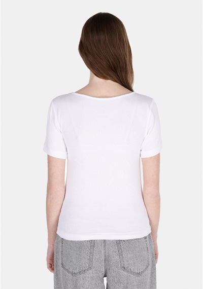 Colin's Colins Slim Fit Kadın Beyaz Kısa Kol Tişört Cl1073166 Q1.v1 Wht Beyaz