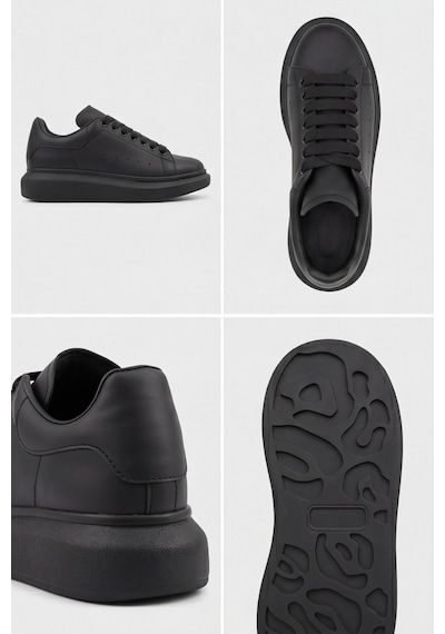 Liaquenn - Rahat Ve Hafif Yüksek Tabanlı Yürüyüş Günlük Spor Giy Çık Unisex Sneaker Ayakkabı - K... Siyah