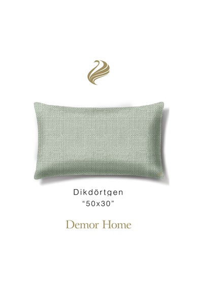 Br Demor Home Keten Dokulu Mint Rengi Kırlent Yastık Kılıfı