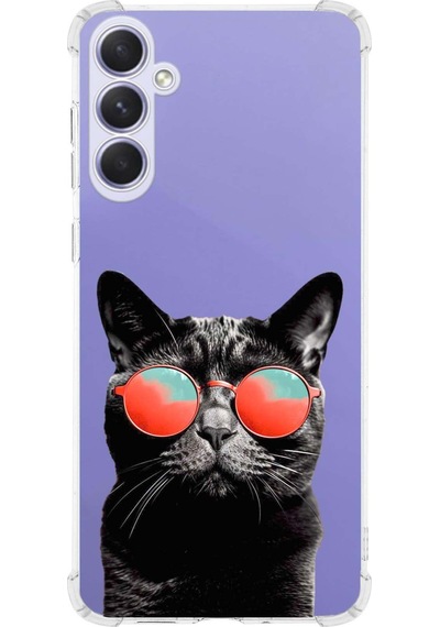 Samsung Galaxy S23fe İle Uyumlu Kedi 4 Baskılı Şeffaf Köşe Korumalı Antişok Kılıf