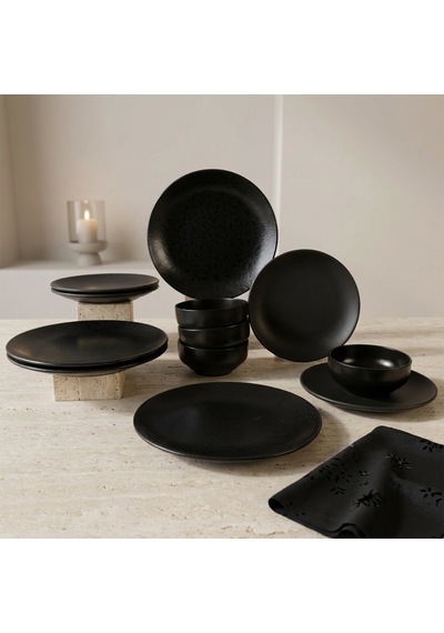 Güral Enternasyonel Black Matt 12 Parça 4 Kişilik Yemek Takımı 141 4858621