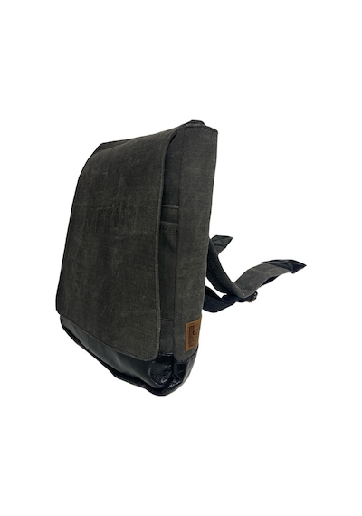 Old Cotton Cargo Vintage Su Geçirmez Kanvas Salaş Unisex Günlük Okul Tablet Sırt Çantası Naoko S 24x30cm Siyah