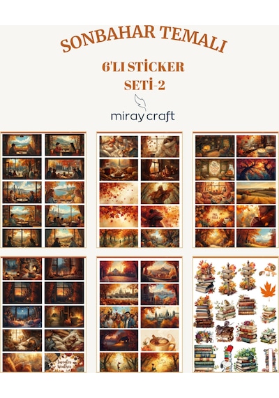 6 Sayfa Sonbahar Temalı Sticker Seti 12 17 Cm /scrapbook, Bullet Journal, Planlayıcı İçin Diğer