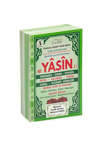 10 Adet Türkçe Mealli Orta Boy 80 Sayfa 41 Yasin - Yeşil Renk