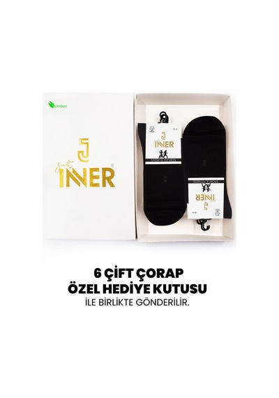 Just Inner Kadın 6 Lı Pamuklu Çorap Tenis Premium Ayak Sağlığı 24800 Siyah