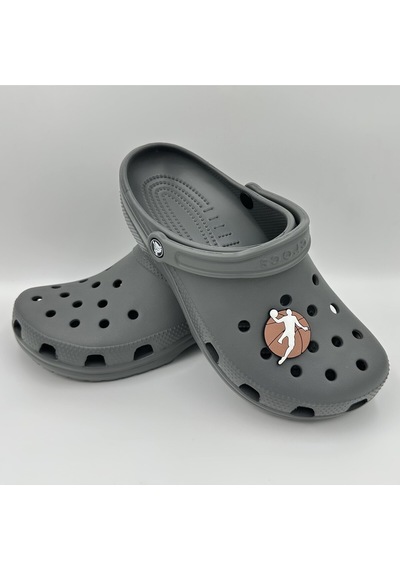 Crocs Terlik Süsü Ve Aksesuarı , Çanta Süsü Renkli Jibbitz Jordn Basket 04 Görselli Figür Aksesuarı Kiremit-siyah-beyaz