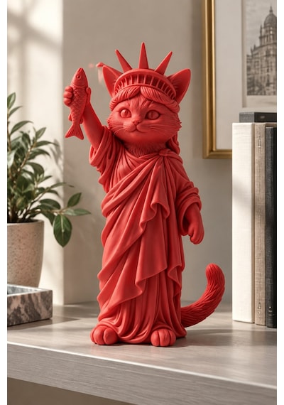 Özgürlüğün Kedisi Figürlü Dekoratif Biblo - Büyük Boy - 22cm 54315817