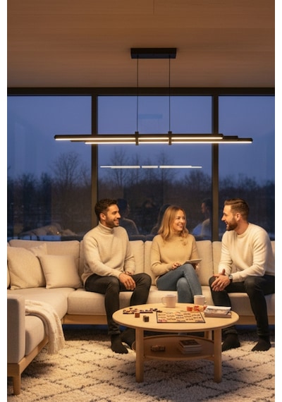 Cosmo Gold Lineer Led Sarkıt Avize Kumandalı Dim Edilebilir Yukarı & Aşağı Işık Sarı Işık