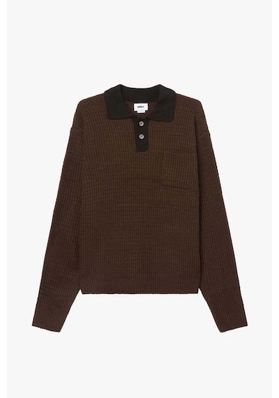 Aymer American Rag Cie Danny Polo Kazak - Relaxed Fit, %100 Akrilik, Butonlu Yaka Ve Tek Göğüs Cebi İle Haki