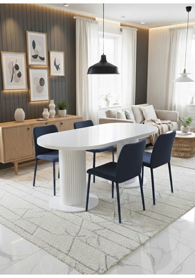 Oslo 180x90x74cm 36mm Kalın Kenarlı Oval Beyaz Sütunlu Mutfak Masası Sandalye Yok Sadece Masadır Beyaz Oslo 180x90x74cm 36mm Kalın Kenarlı Oval Beyaz Sütunlu Mutfak Masası Sandalye Yok Sadece Masadır Beyaz