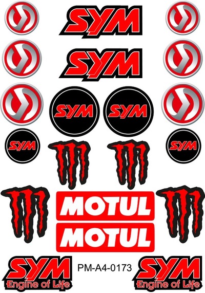 Motosiklet Stıcker Seti Sym Motul Tasarımlı 02 Nötr