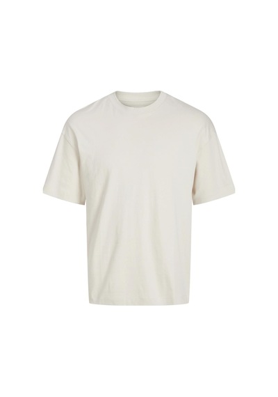 Jack & Jones Erkek Bisiklet Yaka Loose Fit Bej T-shirt - 12254412 Bej