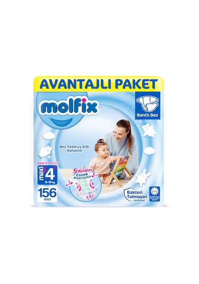 Molfix Bebek Bezi 4+ Numara Maxi Plus Avantajlı Paket 156 Adet