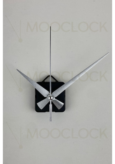 Saat Makinesi, Akar Sessiz Duvar Saati Mekanizması, 22 Mm Şaft, Akrep-yelkovan-saniye- Askılı Gümüş/silver