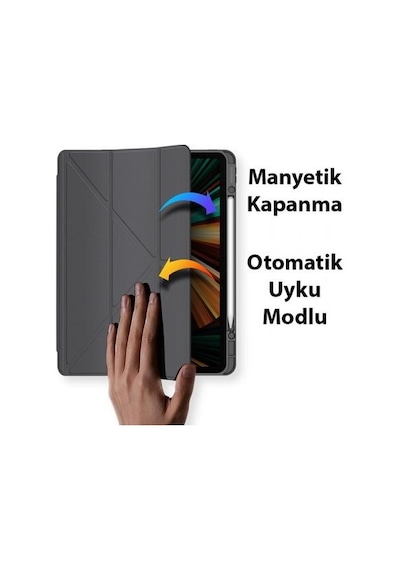 Coofbe Kalem Yerli Standlı Şeffaf Arka Kapak Apple Uyumlu iPad  Pro 11 Kılıf Tablet Kılıfı Manyetik 2022-2021-2020-2018