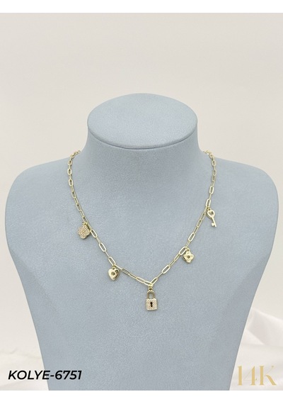 Kolye Takı Aksesuarı Metal 45cm Günlük Şıklık Zarif Hediye Model 44225a Çok Renkli