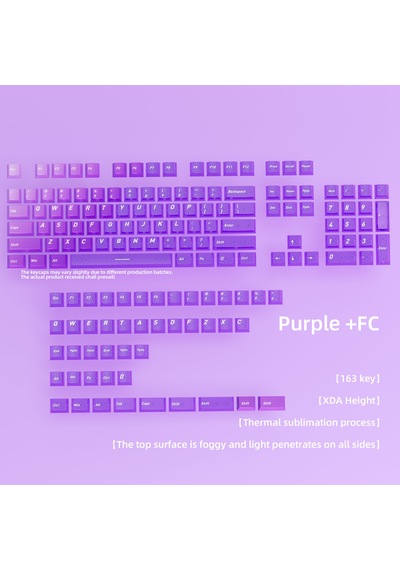 Mekanik Klavye Keycaps Rgb Şeffaf Gaming Pbt Tuş Takımı Mor
