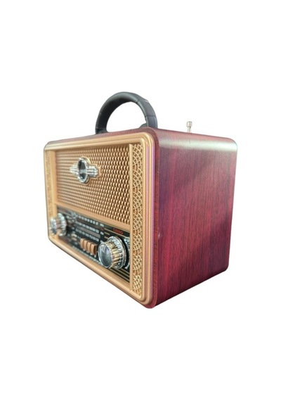 Biishe Retro, Nostaljik, Ahşap Tasarım Bluetooth Hoparlörlü, Şarjlı, Taşınabilir Otantik Tasarımlı