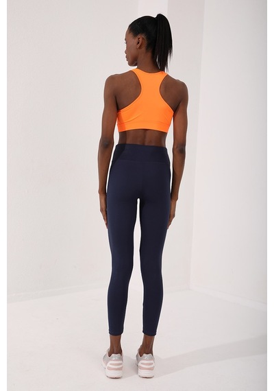 Tommy Life Neon Oranj Sırt Detaylı Dar Kalıp U Yaka Kadın Spor Büstiyer - 97120 Turuncu