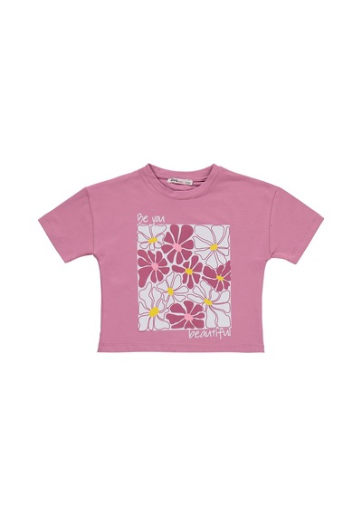 Civil Girls Renkli Çiçek Baskılı 2-5 Yaş Takım - Soft Pembe-siyah