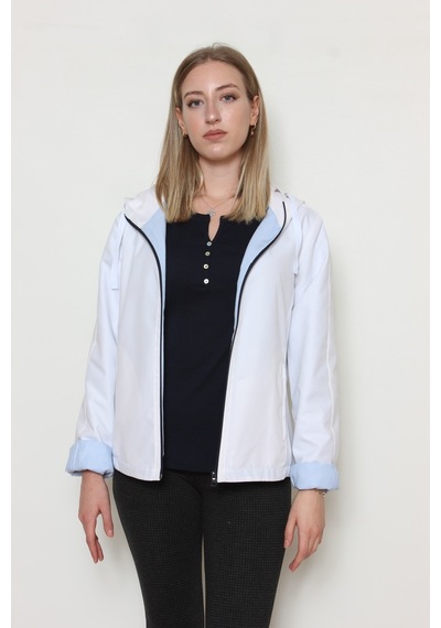 CottonCool Kadın Beyaz Yağmurluk Rüzgarlık