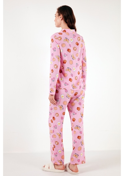 Lela Reguar Fit Yumuşak Dokulu Bayan Pijama Takımı 611Pt288Y Pembe