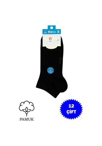 Dündar Erkek Plus Penye Patik Çorap 4 Mevsim Siyah