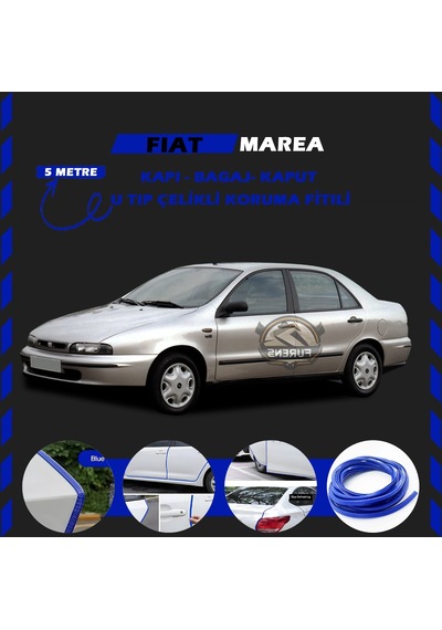 Fiat Marea Oto Araç Kapı Koruma Fitili 5metre Parlak Mavi Renk
