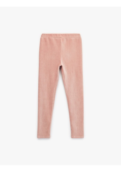 Koton Beli Lastikli Uzun Kadife Tayt Pembe 7wkg40010ak Gül
