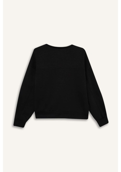 Defacto Bisiklet Yaka Modal Sweatshirt G2913ax25aubk81 Siyah