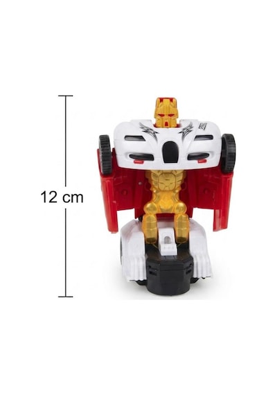 Eğitici Ve Eğlenceli Işıklı Kendinden Robota Dönüşen 15 Cm 2'si 1 Arada Araba Beyaz Oyuncak Araba Çok Renkli