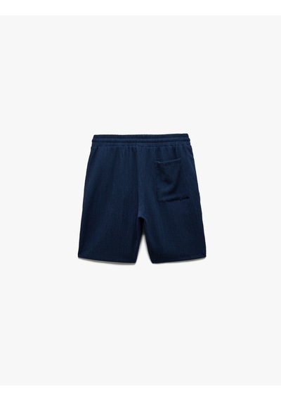 Koton Dokulu Oversize Bermuda Beli Bağcıklı Spor Şort Lacivert 5sam40058nk Lacivert