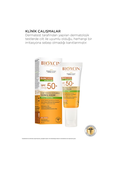 Bioxcin Sun Care Akneye Eğilimli Ciltler Için Güneş Kremi 50 Spf 50 Ml - Akne, Dry Touch, Mat