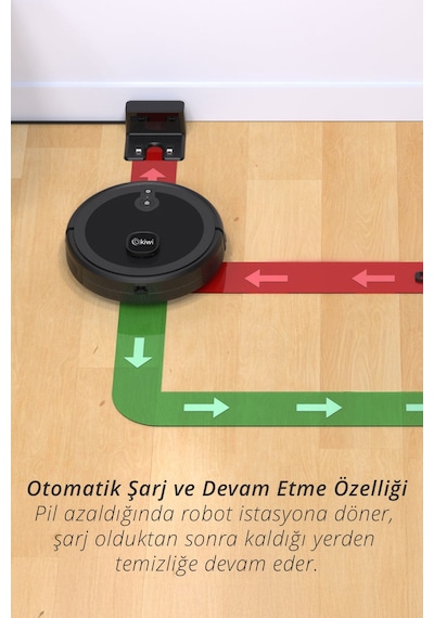 Kiwi KVC-4091 Siyah Akıllı Robot Süpürge